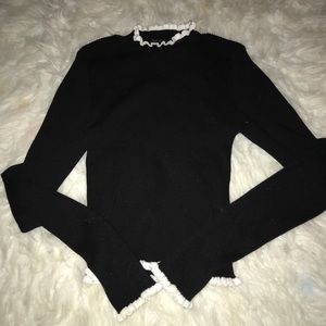 forever 21 contemporary black ruffle sweater